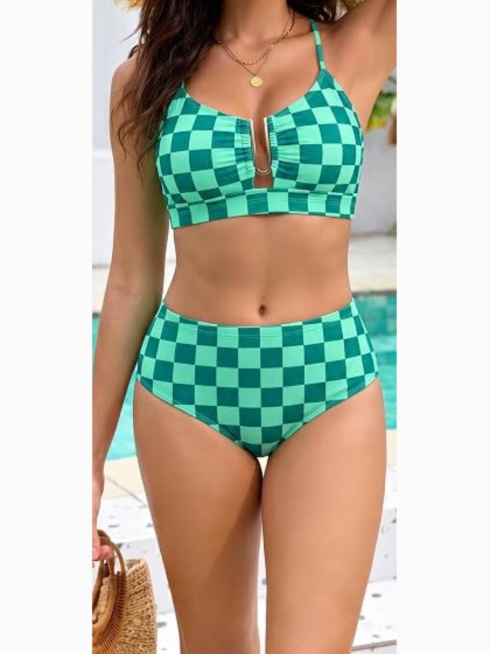 Bikini Set with U-Wire Top and High Waisted Bottoms